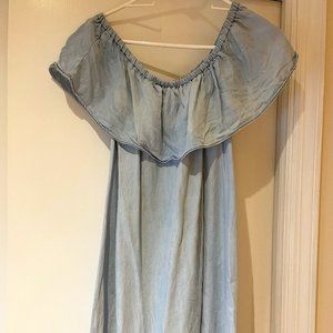 Off The Shoulder Blue Dress